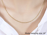 Brand New 14k Yellow Gold Diamond Cut Cable Link Chain (1.50 mm)