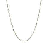 Brand New 14k White Gold Diamond Cut Cable Link Chain (1.50 mm)