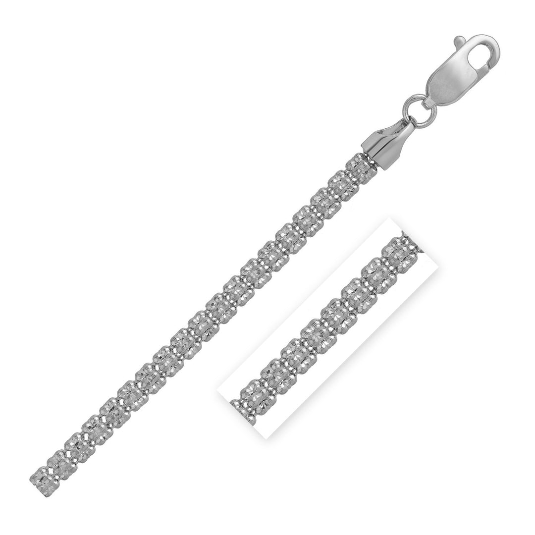 Brand New Ice Barrel Chain in 14k White Gold (3.10 mm)