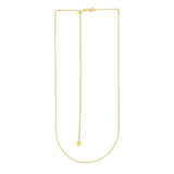 Brand New 14k Yellow Gold Adjustable Wheat Chain (1.00 mm)