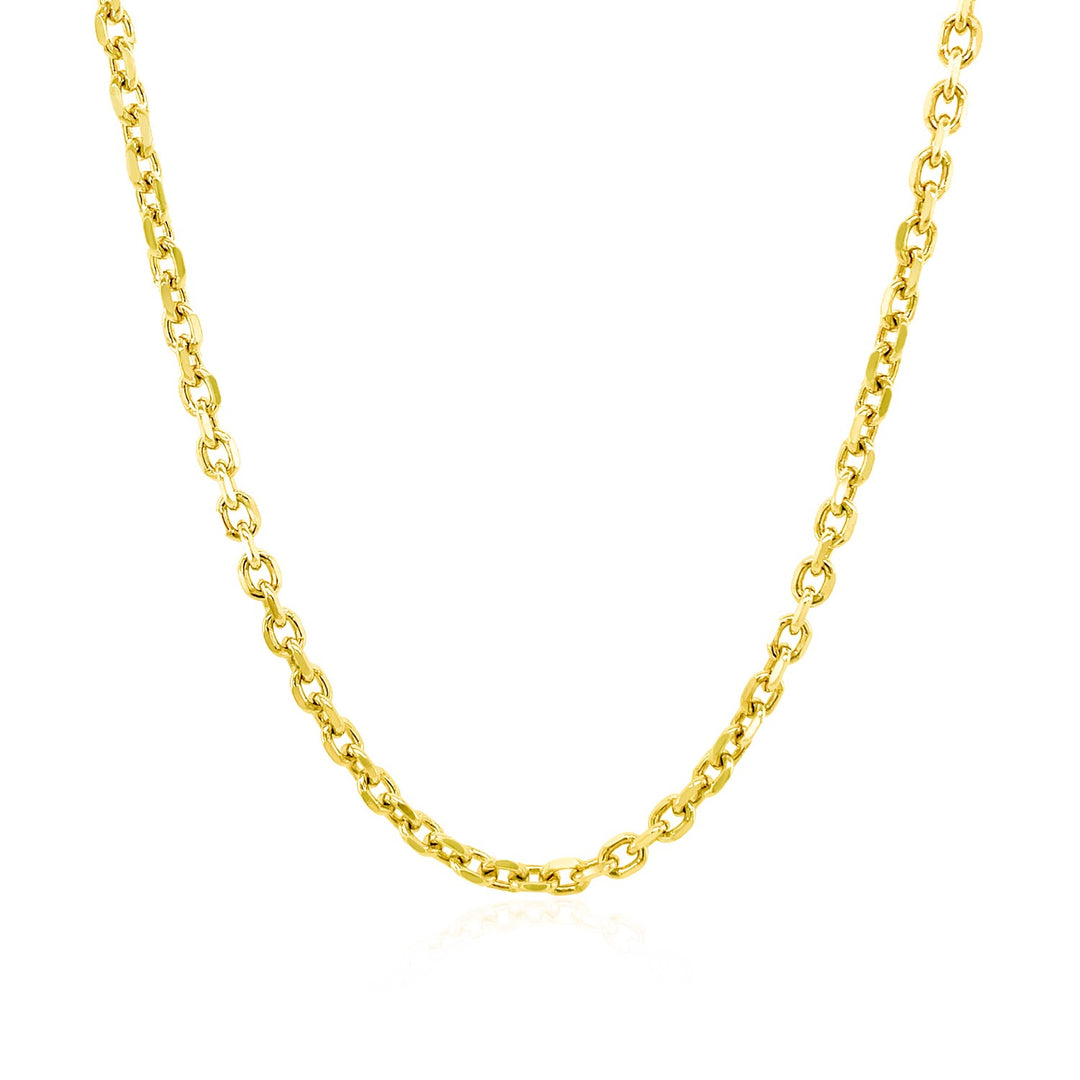 Brand New 14k Yellow Gold Diamond Cut Cable Link Chain (2.20 mm)