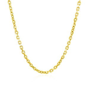 Brand New 14k Yellow Gold Diamond Cut Cable Link Chain (2.20 mm)