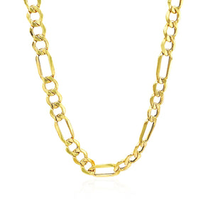 Brand New 14k Yellow Gold Lite Figaro Chain (6.60 mm)