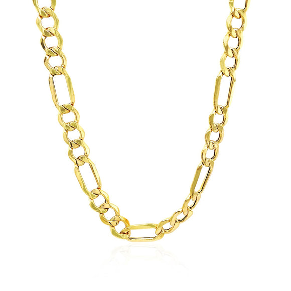 Brand New 14k Yellow Gold Lite Figaro Chain (6.60 mm)