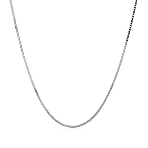 Brand New 14k White Gold Classic Box Chain (0.75 mm)