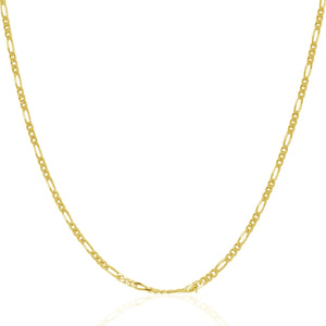 Brand New 14k Yellow Gold Solid Figaro Chain (1.90 mm)