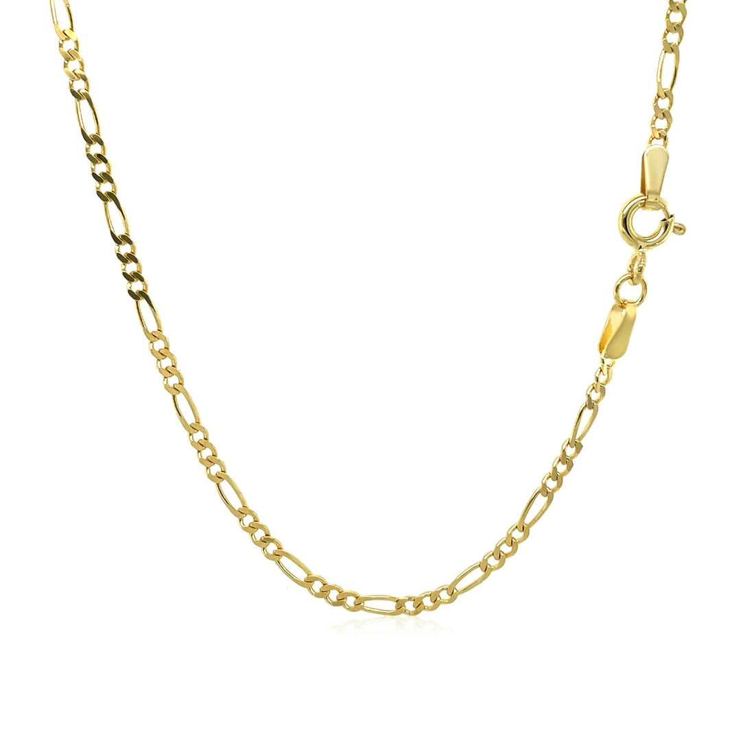 Brand New 14k Yellow Gold Solid Figaro Chain (1.90 mm)