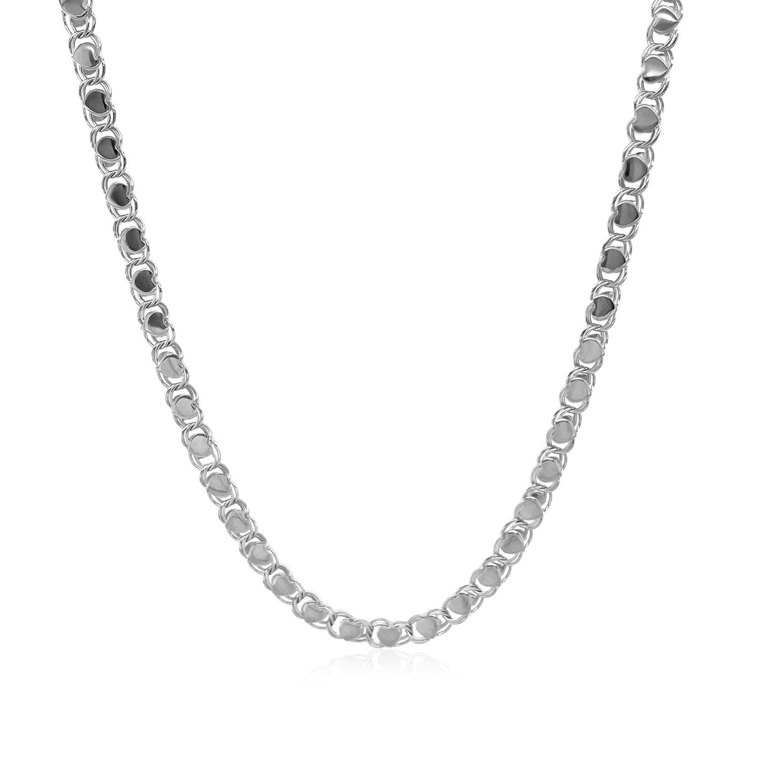 Brand New 14k White Gold Heart Chain (3.00 mm)