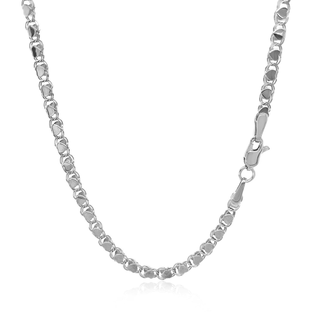 Brand New 14k White Gold Heart Chain (3.00 mm)