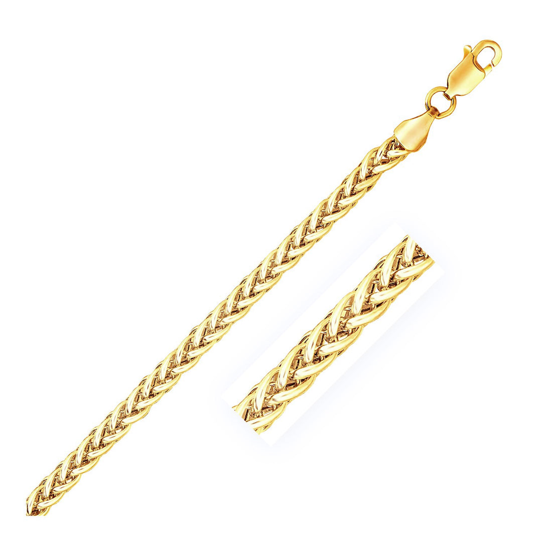 Brand New 14k Yellow Gold Light Weight Wheat Chain (3.20 mm)