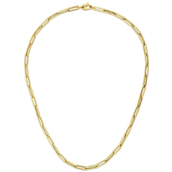 Brand New 10K Yellow Gold Lite Paperclip Chain (4.20 mm)