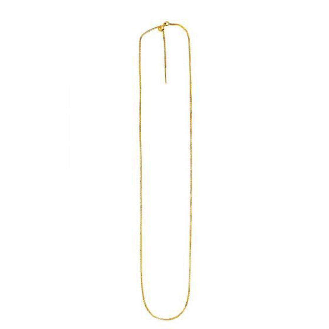 Brand New Endless Adjustable Box Chain in 14k Yellow Gold (0.95 mm)