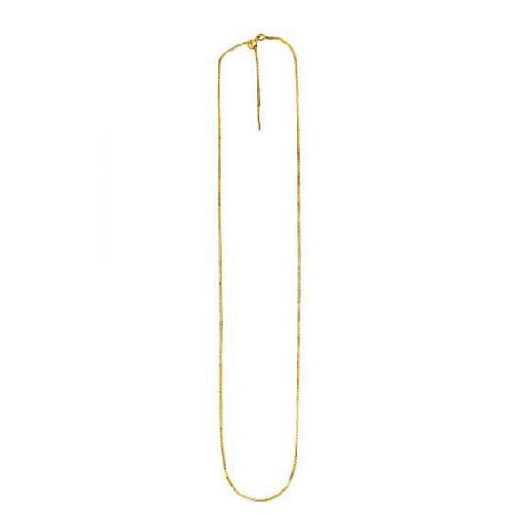 Brand New Endless Adjustable Box Chain in 14k Yellow Gold (0.95 mm)