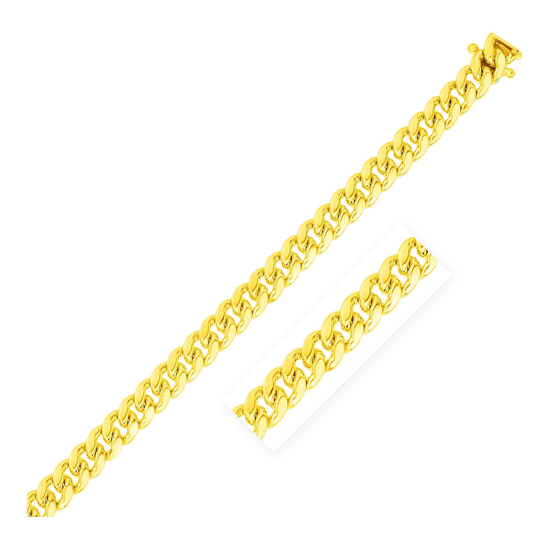 Brand New 14k Yellow Gold Classic Miami Cuban Solid Chain (7.10 mm)