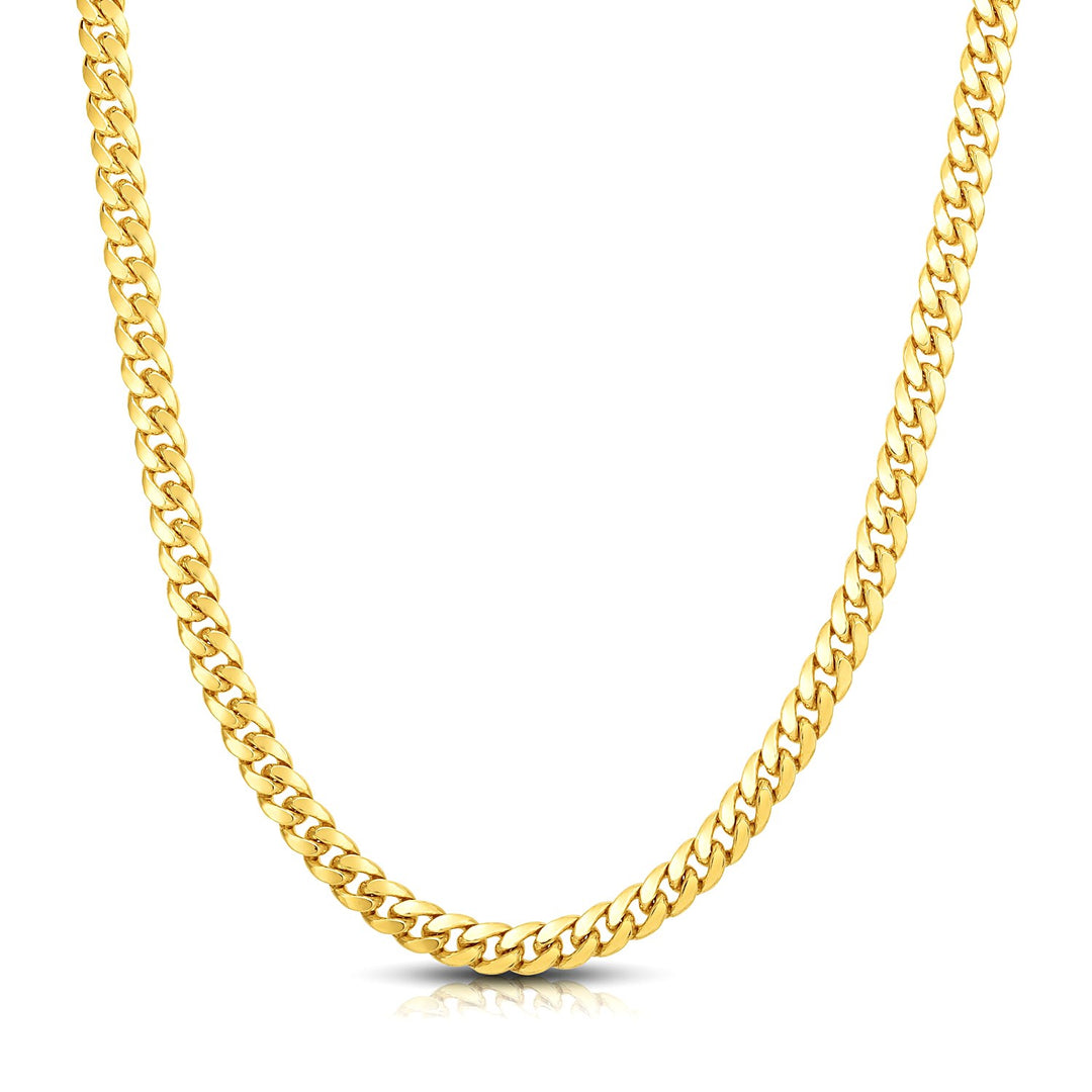 Brand New 14k Yellow Gold Classic Miami Cuban Solid Chain (7.10 mm)