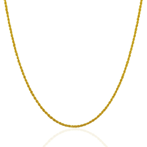 Brand New 14k Yellow Gold Solid Rope Chain (1.30 mm)