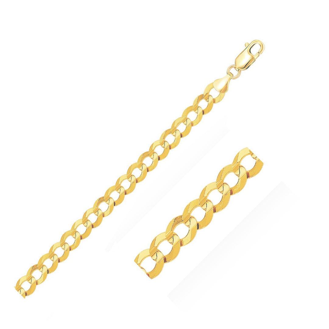 Brand New 14k Yellow Gold Solid Curb Chain (10.00 mm)