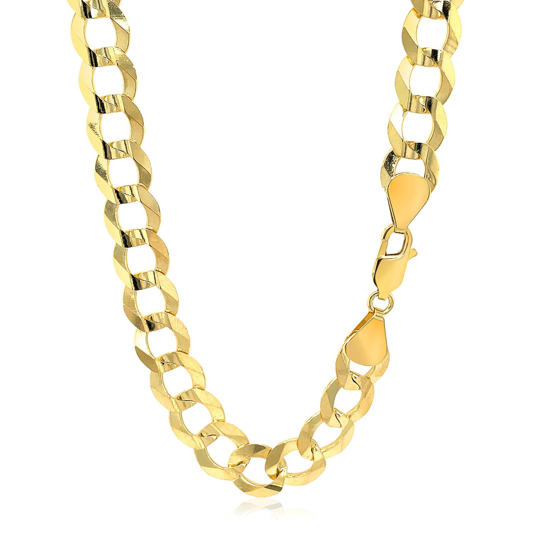 Brand New 14k Yellow Gold Solid Curb Chain (10.00 mm)