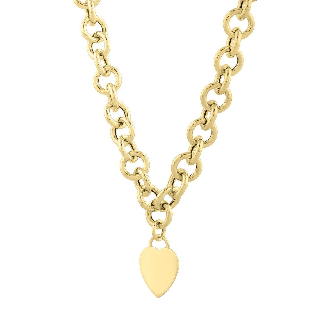 Brand New 14k Yellow Gold Rolo Link Necklace (11.40 mm)