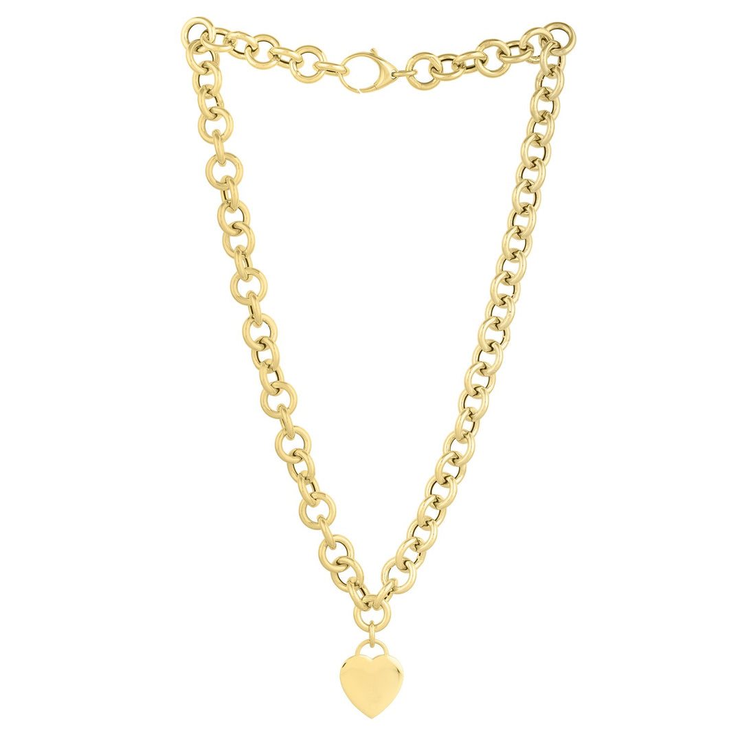 Brand New 14k Yellow Gold Rolo Link Necklace (11.40 mm)