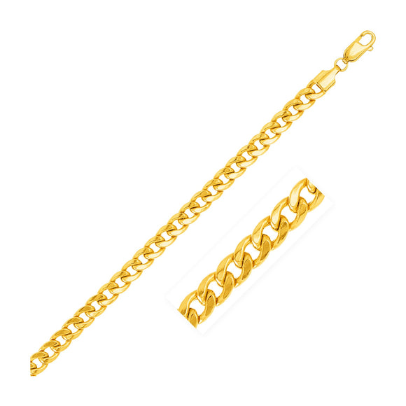 Brand New 14k Yellow Gold Miami Cuban Semi Solid Bracelet (5.50 mm)