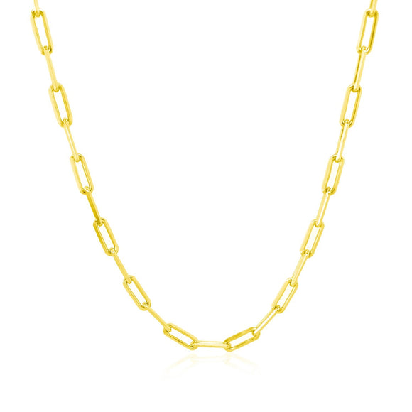 Brand New 18K Yellow Gold Paperclip Chain (2.50 mm)