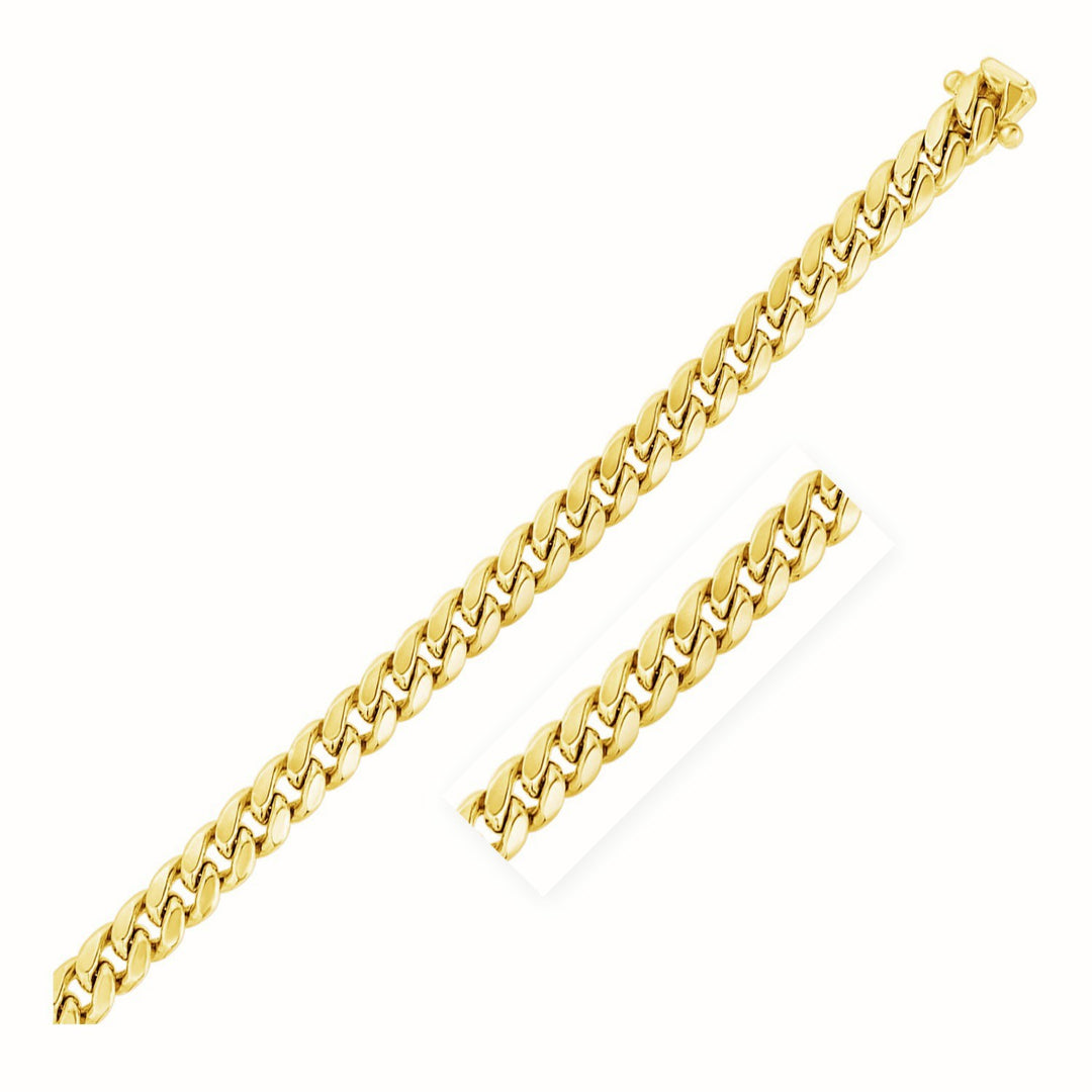 Brand New 10k Yellow Gold Semi Solid Miami Cuban Chain 7.25mm