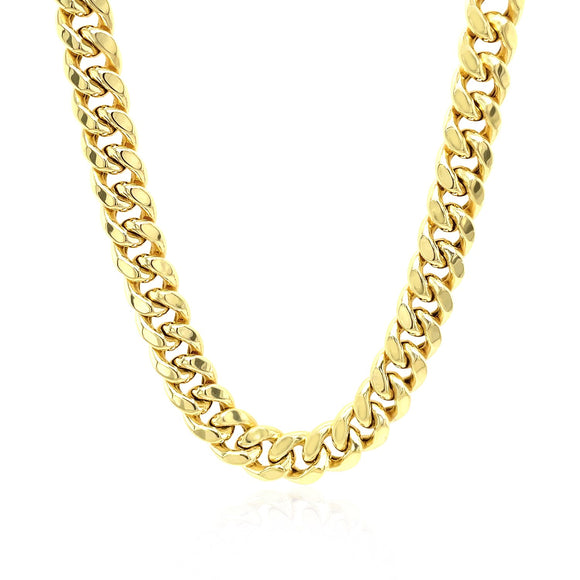 Brand New 10k Yellow Gold Semi Solid Miami Cuban Chain 7.25mm