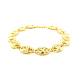 Brand New 14k Yellow Gold Puffed Mariner Link Bracelet (11.00 mm)