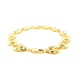 Brand New 14k Yellow Gold Puffed Mariner Link Bracelet (11.00 mm)