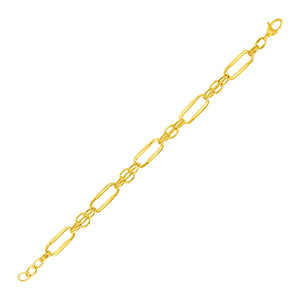 Brand New 14k Yellow Gold Bracelet with Polished Rectangular Oval Links (8.20 mm)