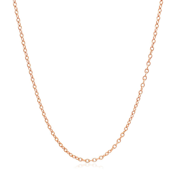 Brand New 18k Rose Gold Round Oval Link Chain (1.50 mm)