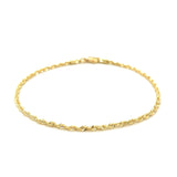 Brand New 10k Yellow Gold Solid Diamond Cut Rope Bracelet (1.80 mm)