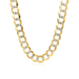 Brand New 14k Two Tone Gold Pave Curb Chain (8.30 mm)