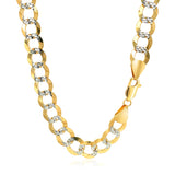 Brand New 14k Two Tone Gold Pave Curb Chain (8.30 mm)