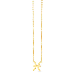 Brand New 14K Yellow Gold Pisces Necklace