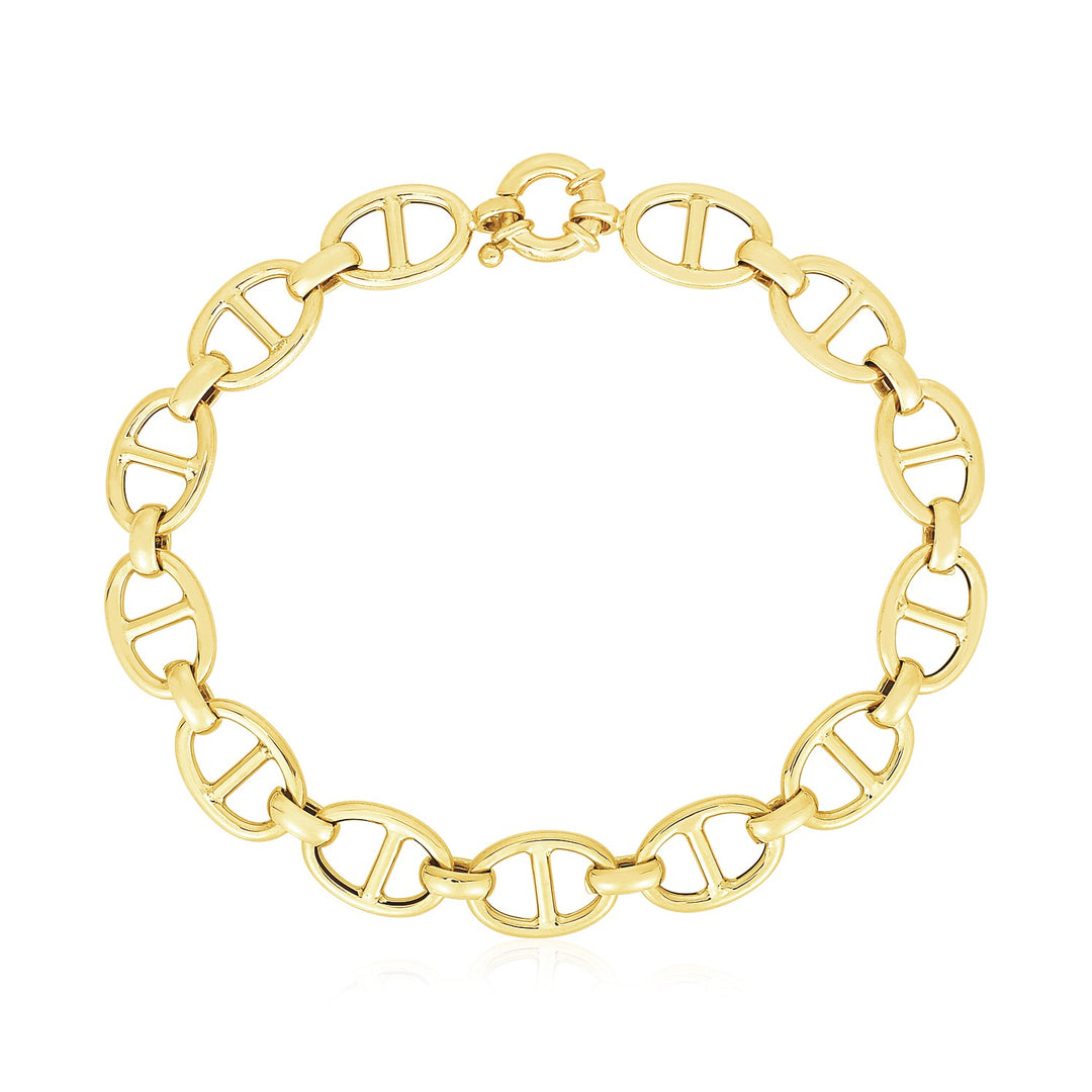 Brand New 14k Yellow Gold High Polish Mariner Link Bracelet  (8.80 mm)