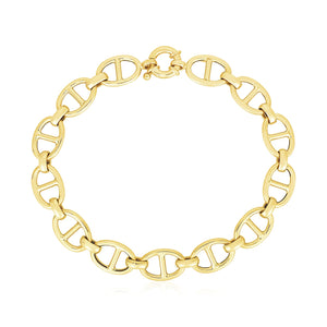 Brand New 14k Yellow Gold High Polish Mariner Link Bracelet  (8.80 mm)