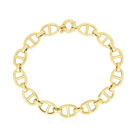 Brand New 14k Yellow Gold High Polish Mariner Link Bracelet  (8.80 mm)