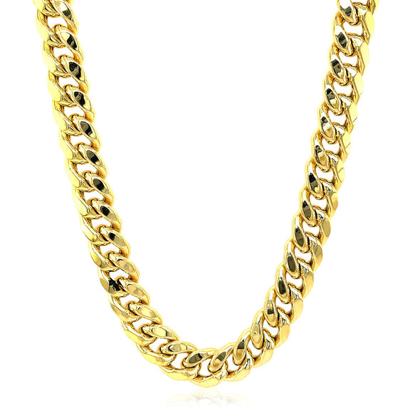 Brand New 10k Yellow Gold Semi Solid Miami Cuban Chain (9.10 mm)