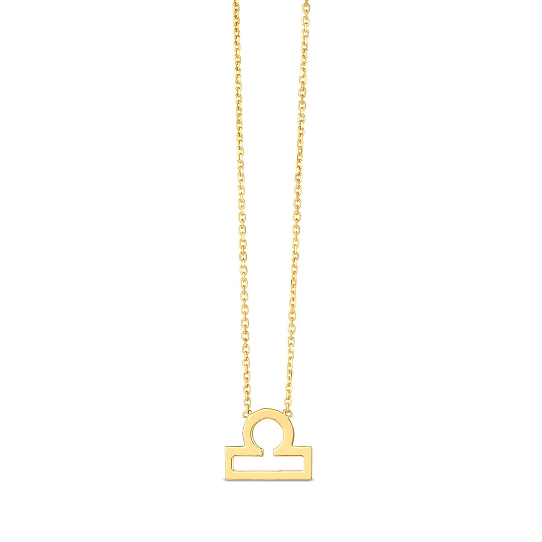 Brand New 14K Yellow Gold Libra Necklace