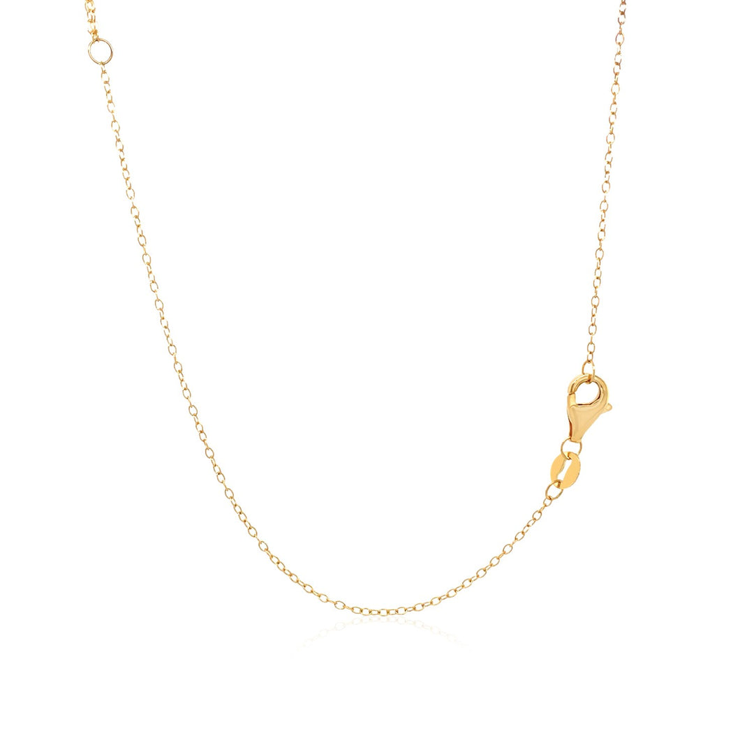 Brand New 14k Yellow Gold 18" Two Strand Necklace with Circle and Bar Pendants