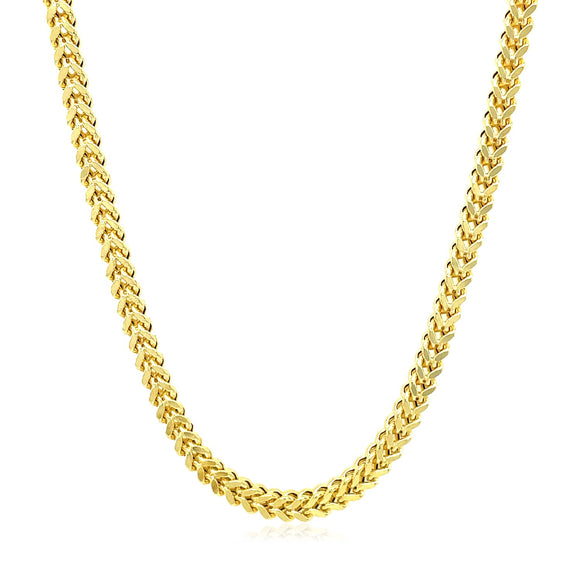 Brand New 14k Yellow Gold Square Franco Chain (3.00 mm)