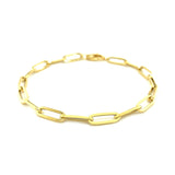 Brand New 14K Yellow Gold Bold Paperclip Chain Bracelet (4.20 mm)