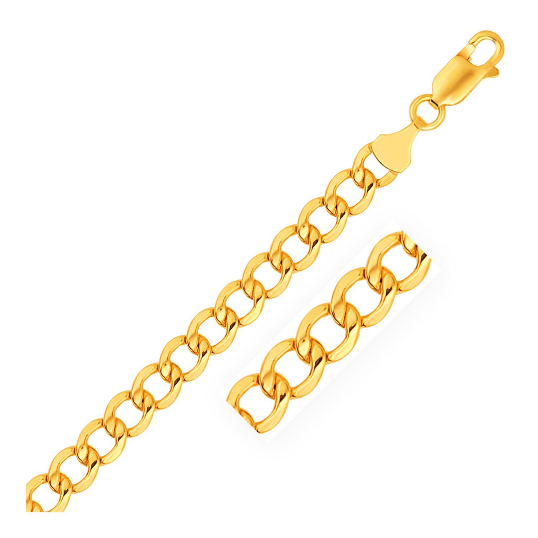 Brand New 14k Yellow Gold Lite Curb Bracelet (6.20 mm)