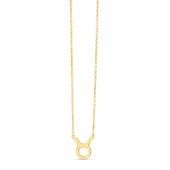 Brand New 14K Yellow Gold Taurus Necklace