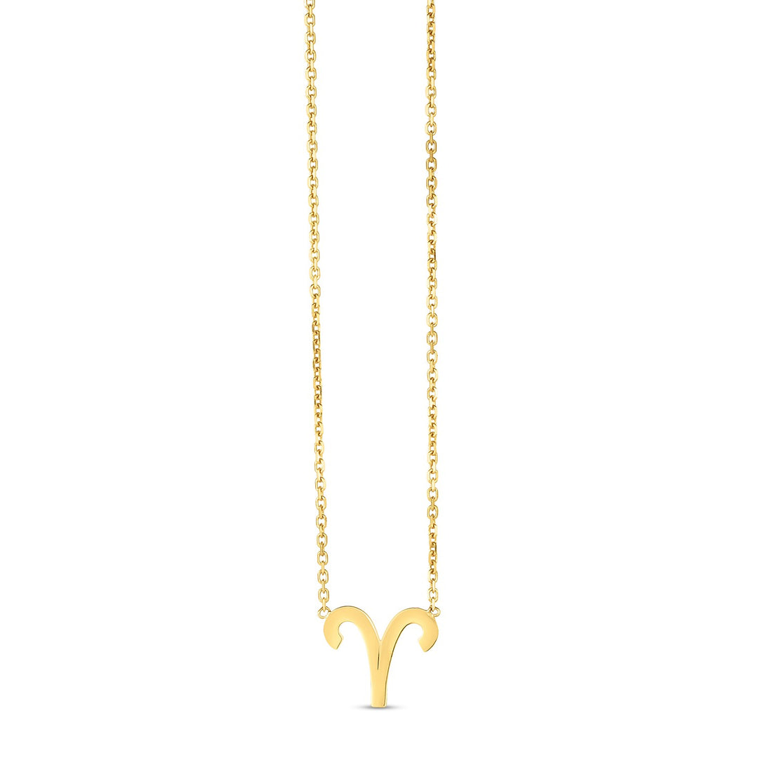 Brand New 14K Yellow Gold Aries Necklace