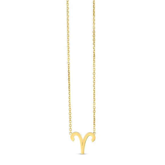 Brand New 14K Yellow Gold Aries Necklace