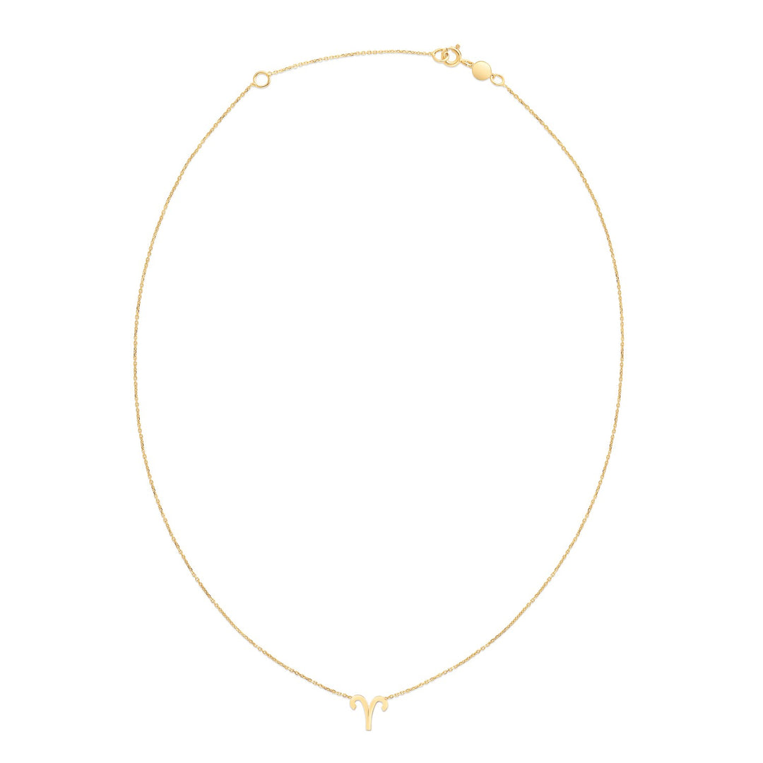 Brand New 14K Yellow Gold Aries Necklace