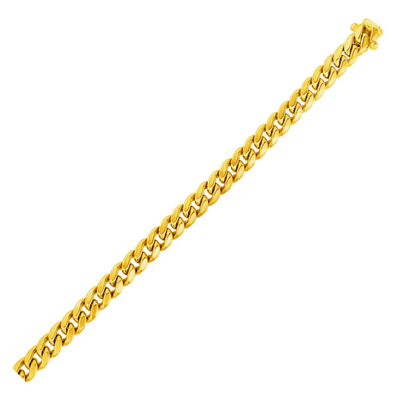 Brand New 14k Yellow Gold Semi Solid Miami Cuban Bracelet (6.10 mm)